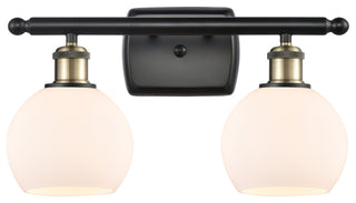 Innovations 516-2W-BAB-G121-6-LED 2 Light Bath Vanity Light, Black Antique Brass
