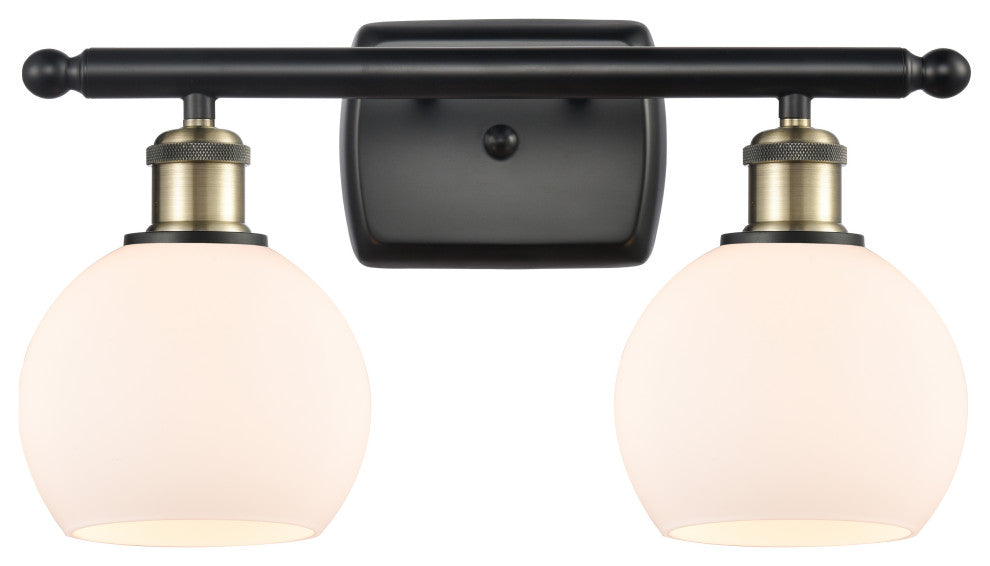Innovations 516-2W-BAB-G121-6-LED 2 Light Bath Vanity Light, Black Antique Brass
