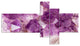 Purple Amethyst Macro, Abstract Canvas Wall Art Print, 60"x32", 5 panels