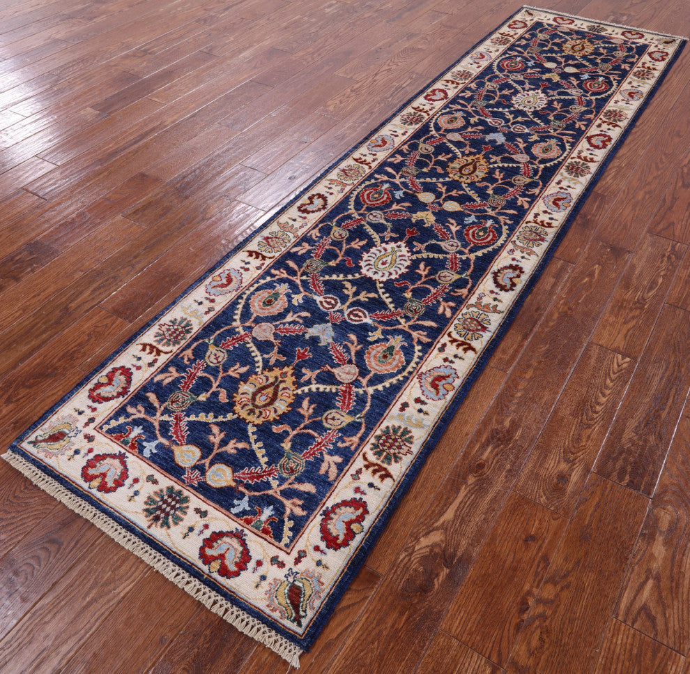 Persian Tabriz Handmade Wool Runner Rug 2' 7" X 9' 10" Q8398