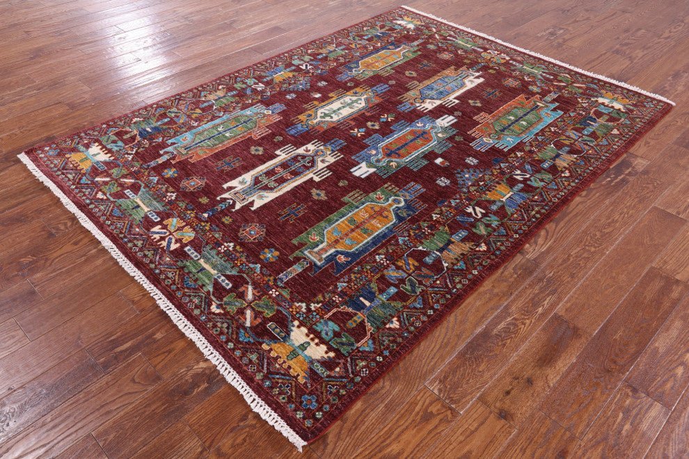 5' 9" X 7' 10" Fine Turkmen Ersari Handmade Rug Q11314