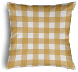 Gingham Plaid Accent Pillow With Removable Insert, Golden Mustard, 18"x18"