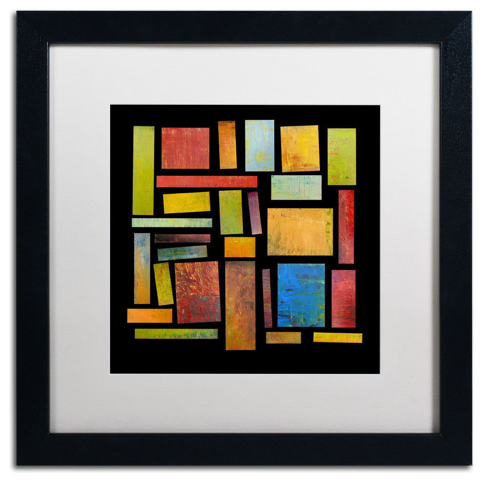 'Building Blocks Three' Matted Framed Canvas Art by Michelle Calkins