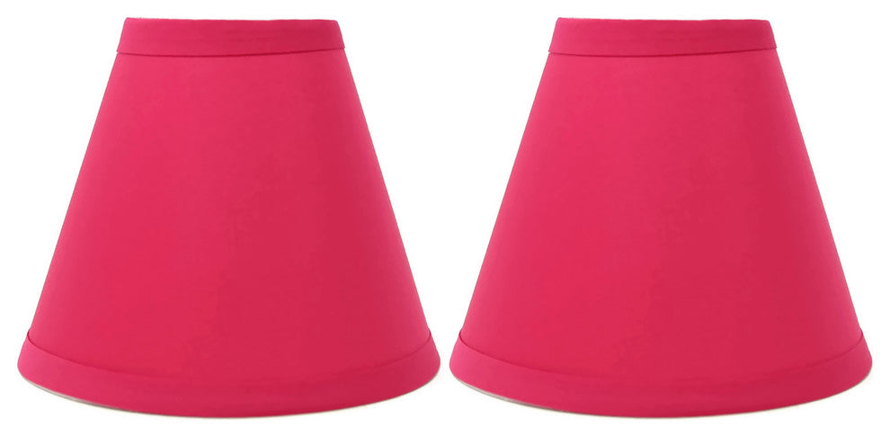 Cotton Mini Chandelier Lamp Shade, 5", Fuchsia, Set of 2