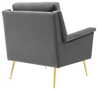 Chesapeake Performance Velvet Armchair, Gold Gray