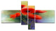 Watercolor Red Poppy Flowers Painting, Floral Canvas Print, 60"x32", 4 panels