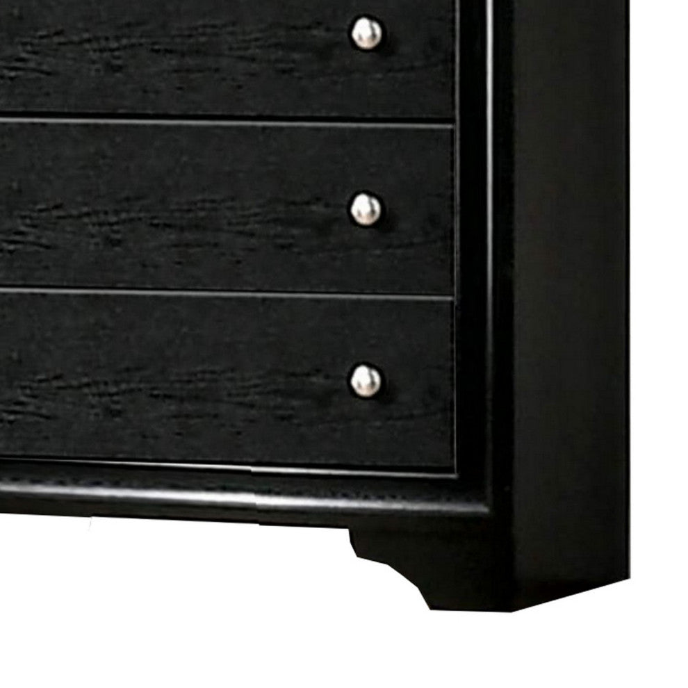 Chest with Silver Trim Accent and 1 Jewelry Drawer, Black