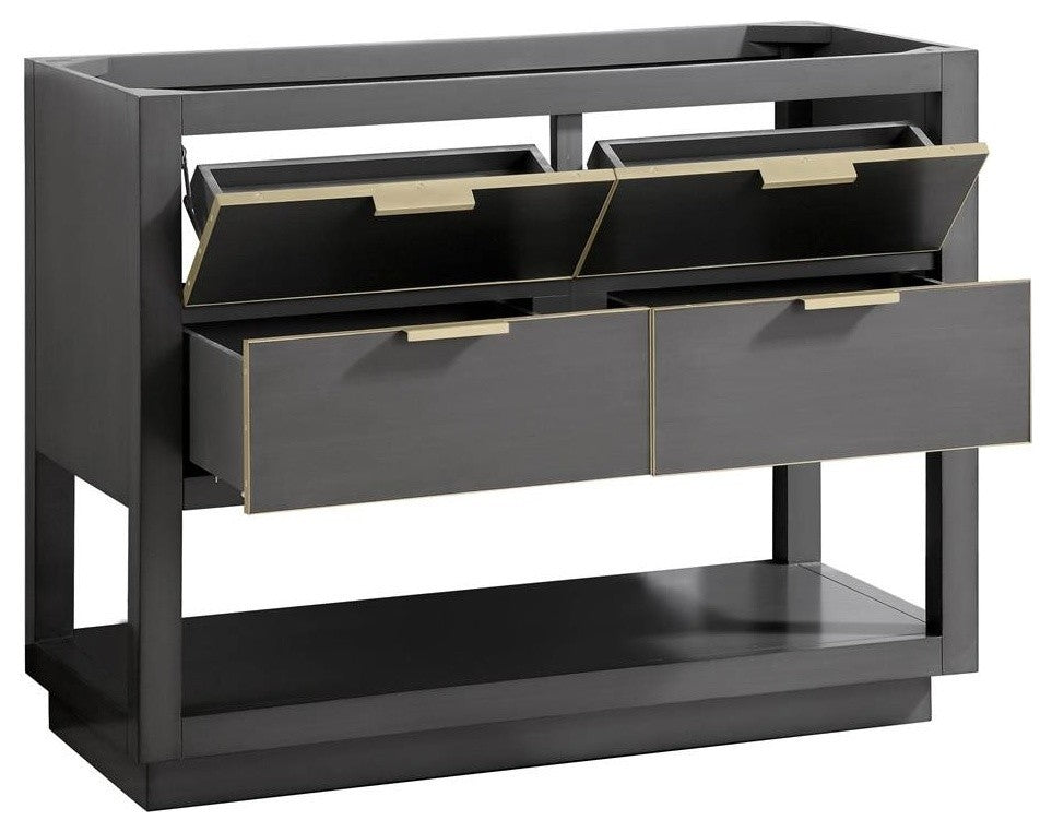 Avanity Allie 42" Vanity Only, Twilight Gray With Matte Gold Hardware