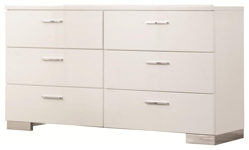 Benzara BM163810 Alluring Wooden Dresser, White