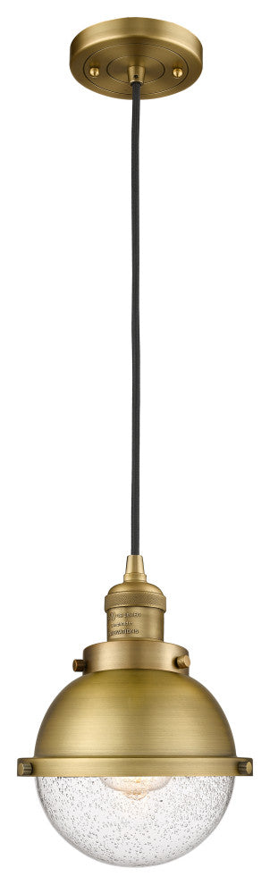 Innovations 201C-BB-HFS-64-BB-LED Hampden 1 Light Mini Pendant, Brushed Brass