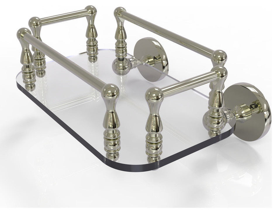 Prestige Skyline Wall Mounted Glass Guest Towel Tray, Polished Nickel