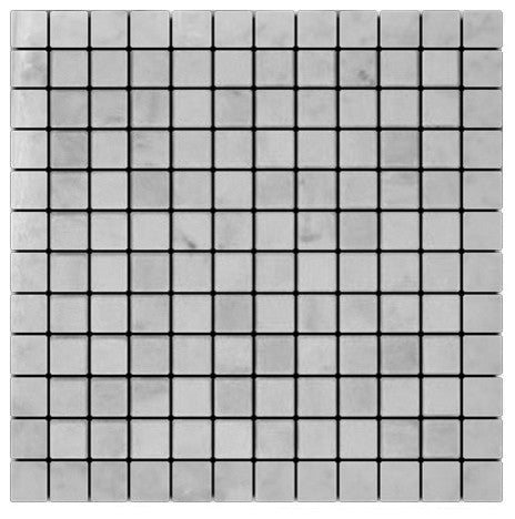 12"x12" Carrara Marble Italian Bianco Mosaic Tile Polished, Chip Size: 1"x1"