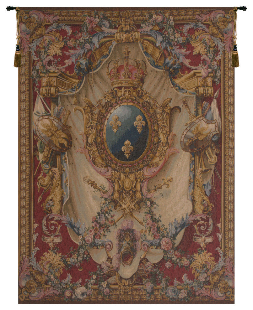Grandes Armoiries Red European Tapestry Wall hanging