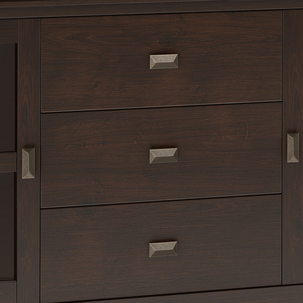 Artisan SOLID WOOD Large Sideboard Buffet in Dark Chestnut Brown