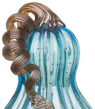 Set of 3, Blue Glass Pumpkin