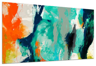 "Tidal Abstract 2" Abstract Wall Art on Tempered Glass Contemporary Artwork