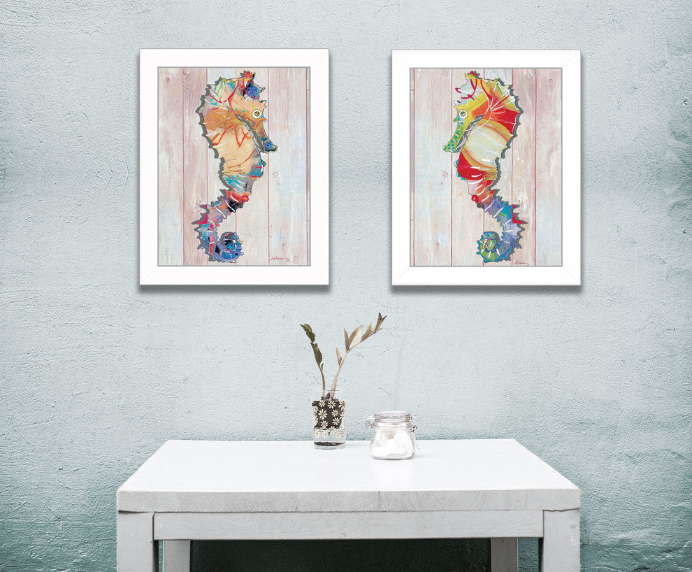 "Sea Horses" Collection By Sear, Printed Wall Art, Ready To Hang, White Frame