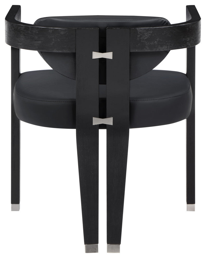 Carlyle Faux Leather Upholstered Dining Chair, Black, Black Finish