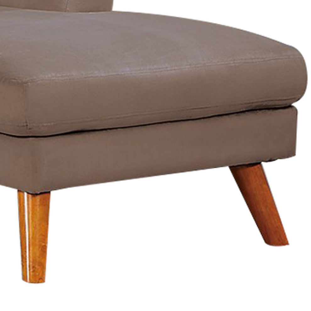 Benzara BM286295 Sectional Sofa Set, Chaise Lounger, Tufted Velvet, Brown