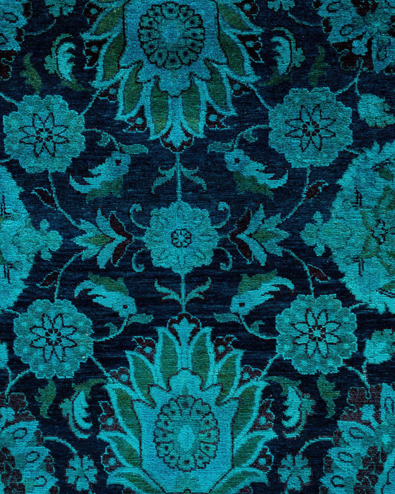 Overdyed, One-of-a-Kind Hand-Knotted Area Rug Blue, 4'8"x7'2"