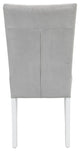 ACME Elizaveta Side Chair, Set of 2, Gray Velvet, Faux Diamond, White High Gloss