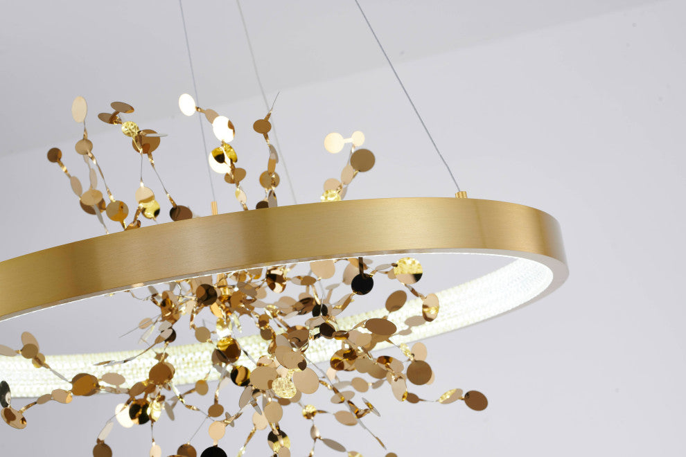 LED Chandelier With Confetti Interior