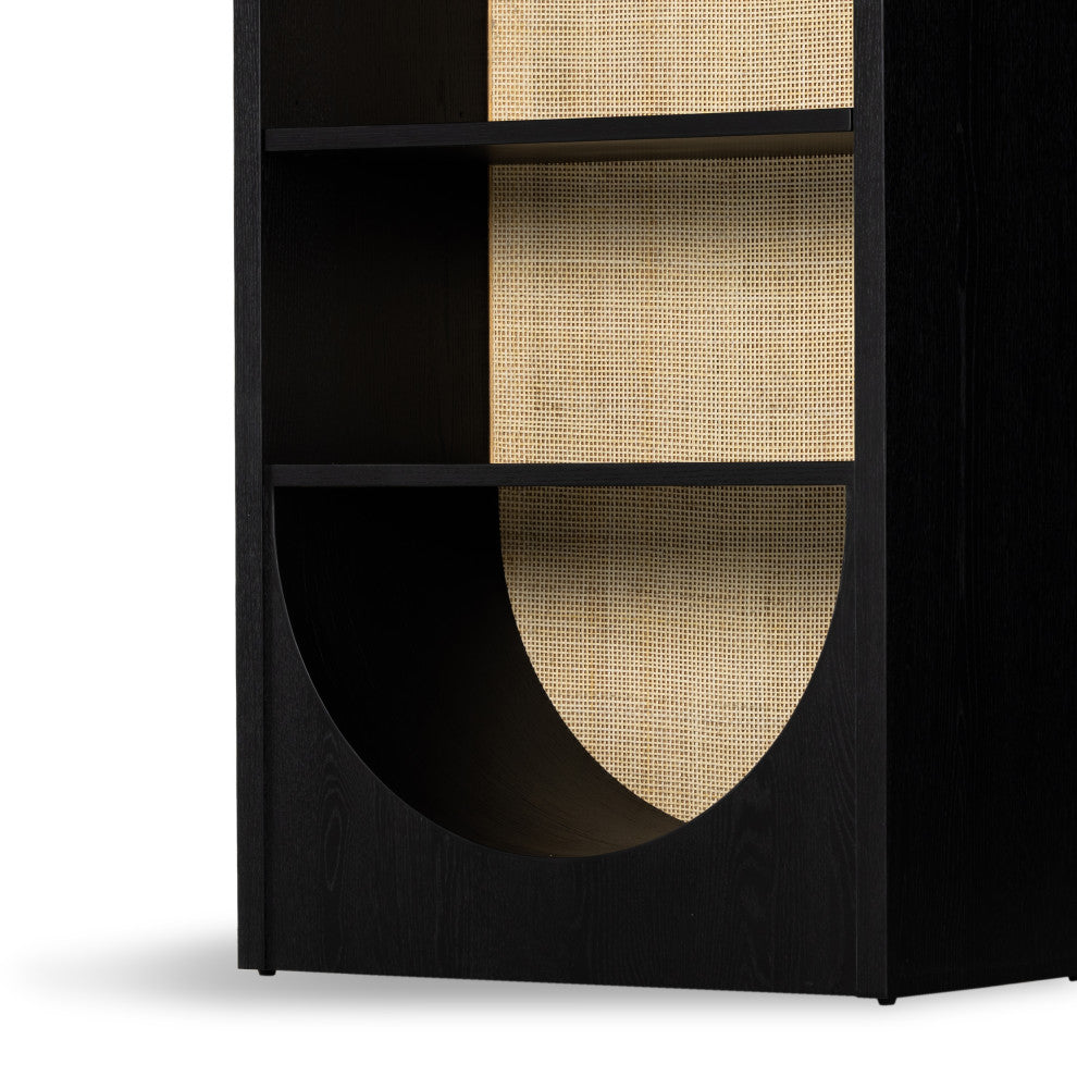 Higgs Bookcase-Brushed Ebony Oak Veneer