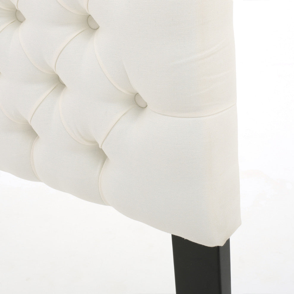 GDF Studio Annecy Diamond Tufted Fabric Queen/ Full Headboard, Ivory