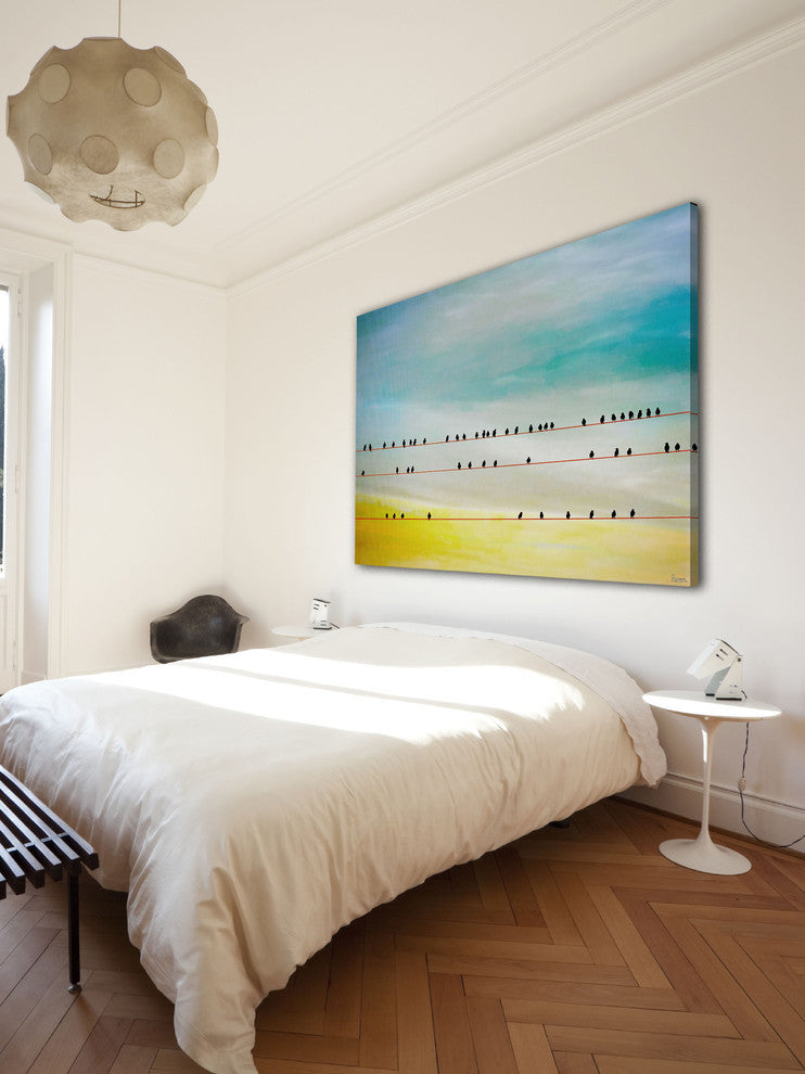 "Birds Hangin" Fine Art Canvas Print, 60"x40"