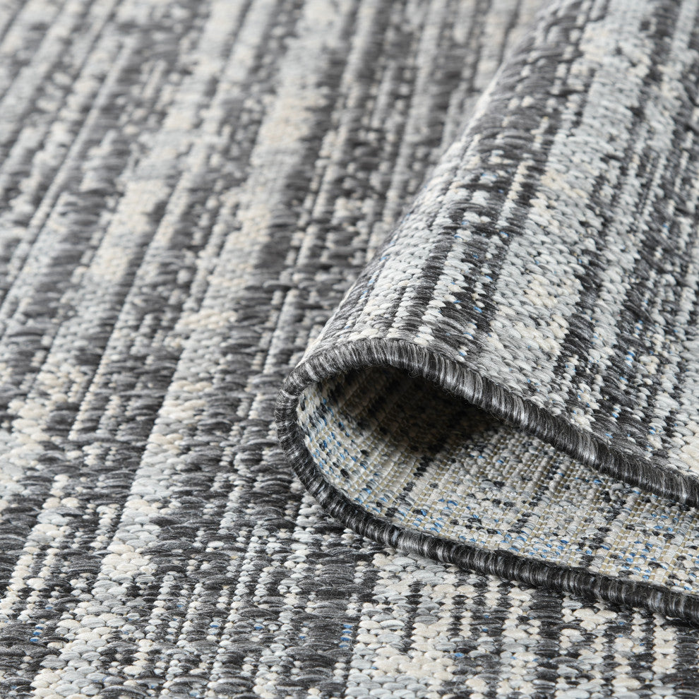 Maryland Cecil Indoor/Outdoor Area Rug, Gray, 2' x 3', Striped