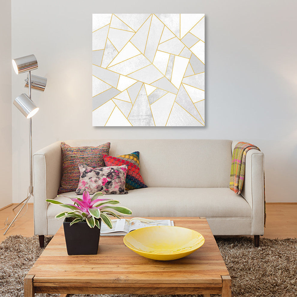 "White Stone" by Elisabeth Fredriksson, Canvas Print, 37"x37"