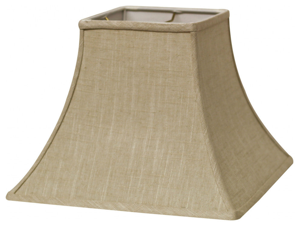 14" Light Wheat Premium Square Bell Slanted Linen Lampshade