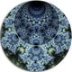 Blue And Green Spiral Fractal Art, Digital Round Metal Wall Art, 36"