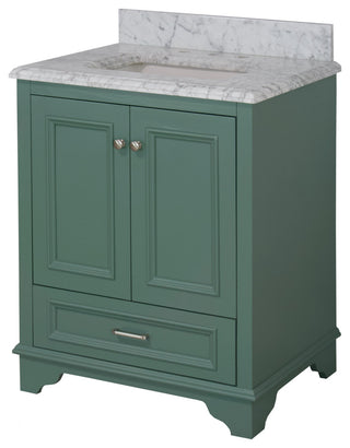 Nantucket 30" Bathroom Vanity, Sage Green, Carrara Marble