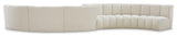 Infinity Boucle Fabric Upholstered 6-Piece S-Shaped Modular Sectional, Cream