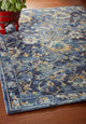 4??x 6??Blue and Gold Jacobean Area Rug