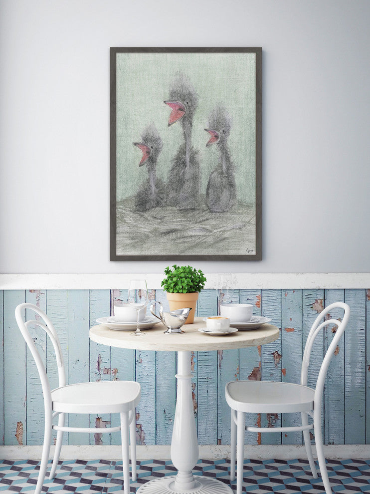 "Feed Me" Framed Painting Print, 12"x18"