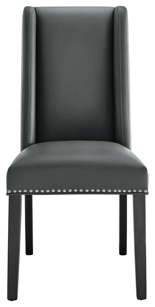 Baron Vegan Leather Dining Chair, Gray