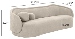 Circe Taupe Textured Velvet Sofa - Taupe