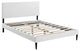 Phoebe Full Vinyl Platform Bed With Round Tapered Legs, White
