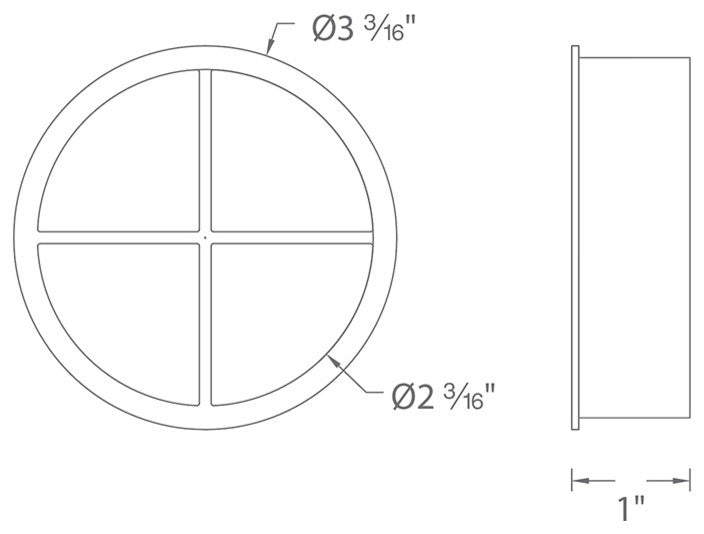 2.5" Diameter Cross Louver Filter, White