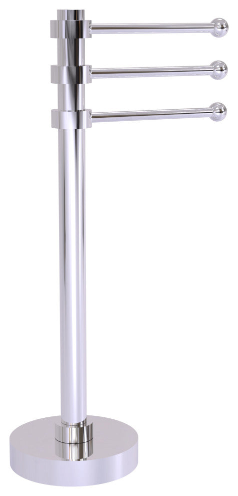 Vanity Top 3 Swing Arm Guest Towel Holder, Polished Chrome