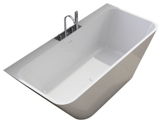 ADM Rectangular Freestanding Bathtub, Glossy White, 70.8"