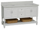 Beverly 60" Bath Vanity, White, Quartz, Double Vanity