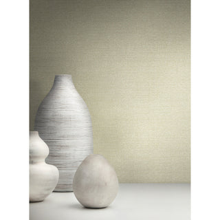 Beige Metallic Panama Weave Wallpaper