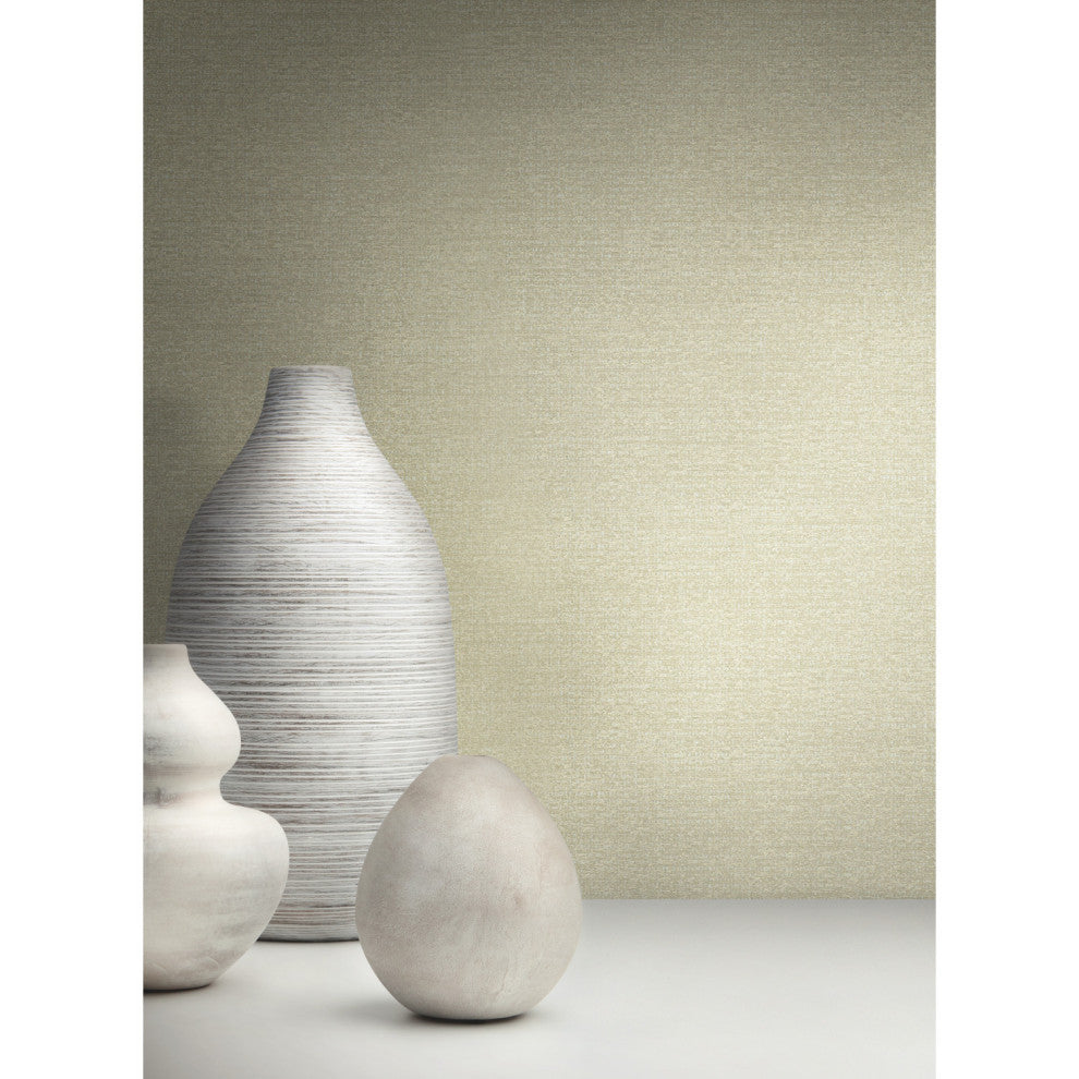 Beige Metallic Panama Weave Wallpaper