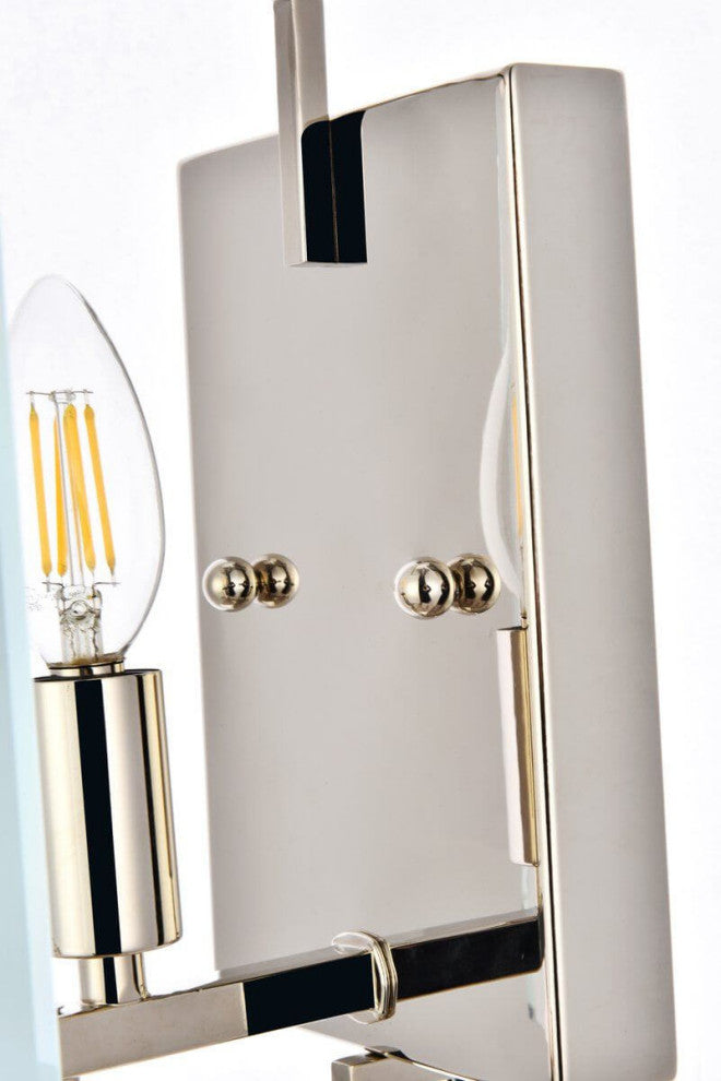 1 Light 10" Tall Polished Nickel Wall Sconce