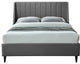 Eva Velvet Upholstered Bed, Gray, King