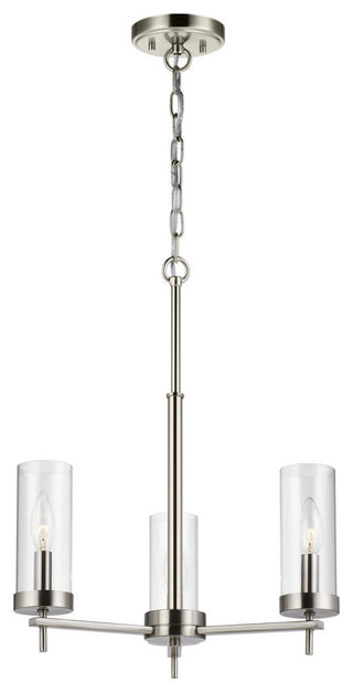 Zire 3-Light Chandelier, Brushed Nickel