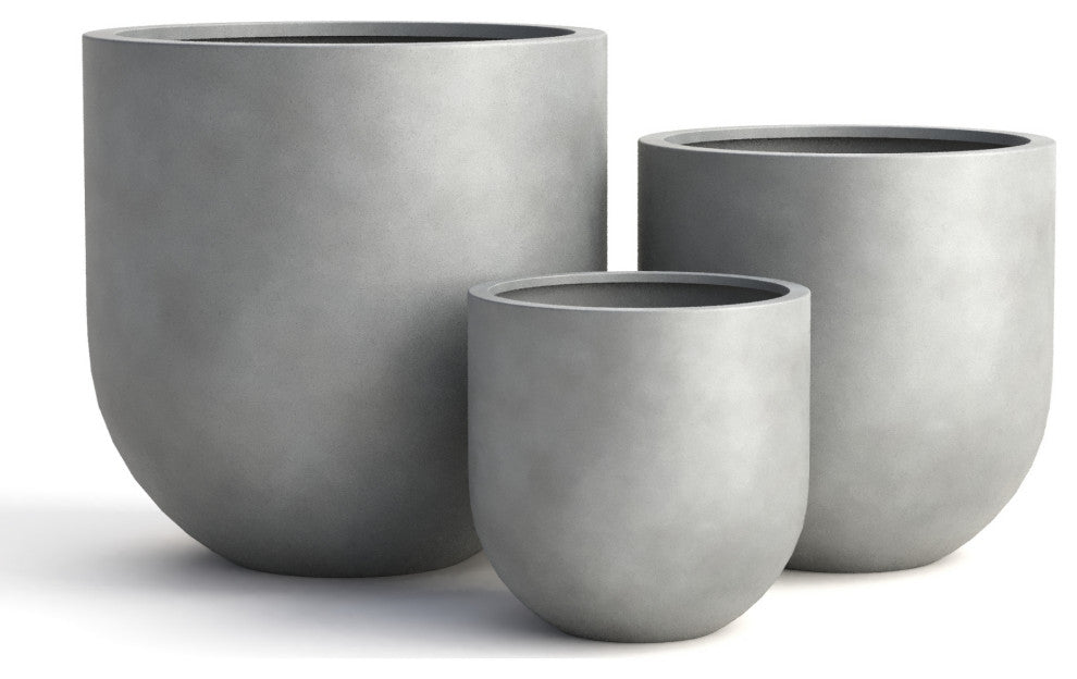 DTY Signature Mount Antero 1-piece Fiberstone Bullet Planter, Gray, Large